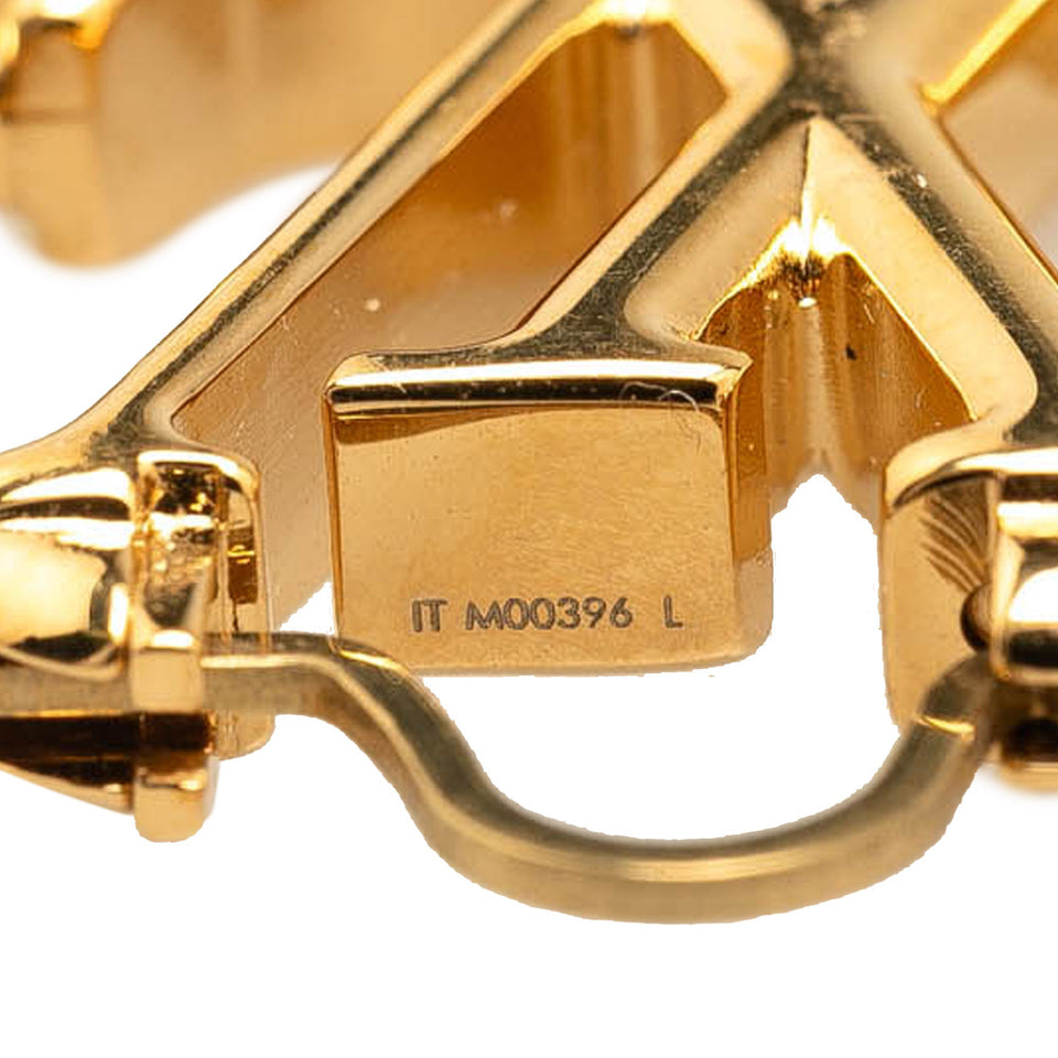 Gold Louis Vuitton Gold Plated Louise Hoop Earrings PM