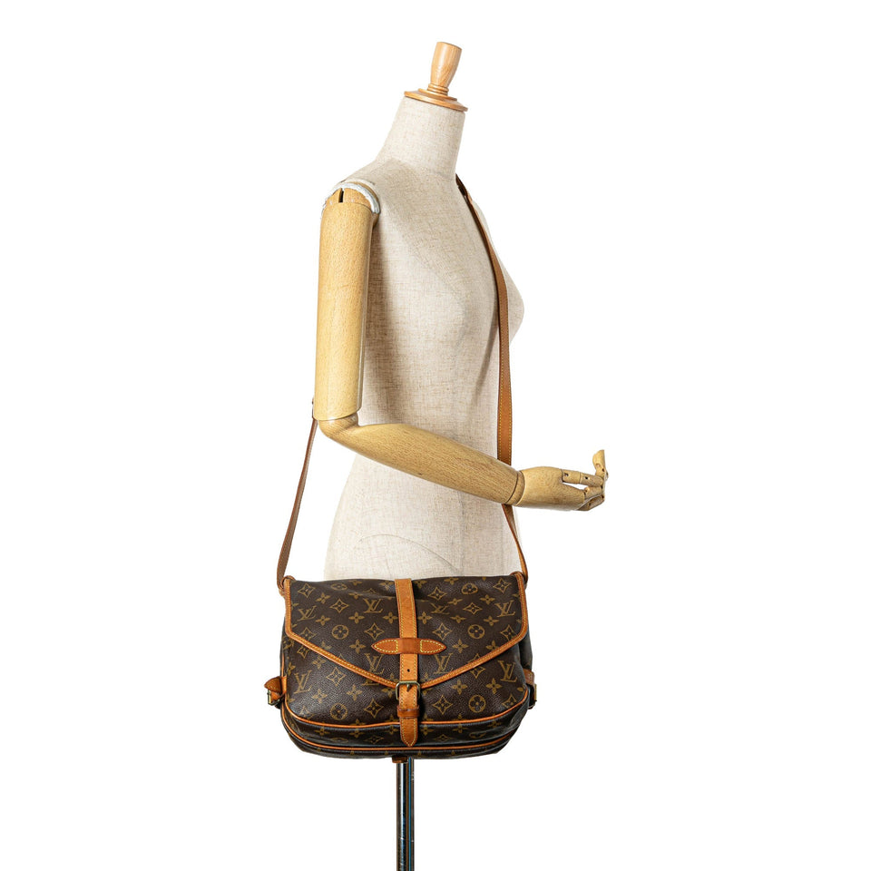 Brown Louis Vuitton Monogram Saumur 30 Crossbody Bag