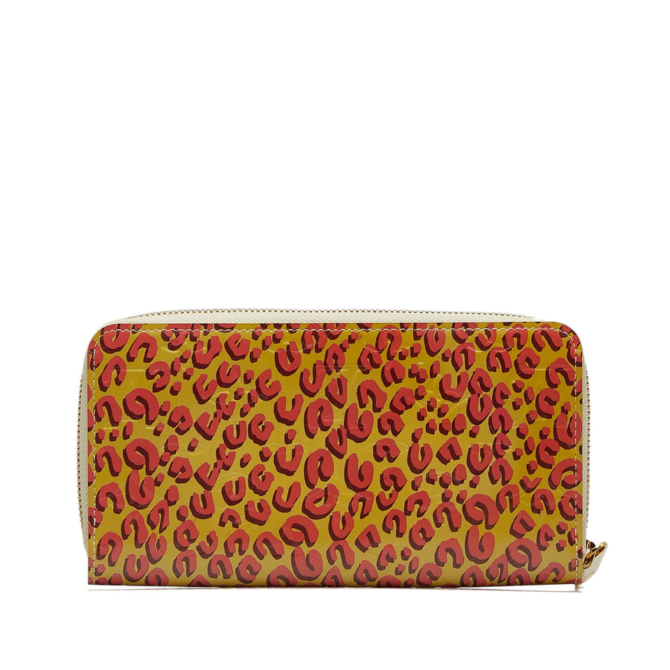 Yellow Louis Vuitton X Stephen Sprouse Vernis Leopard Zippy Long Wallets