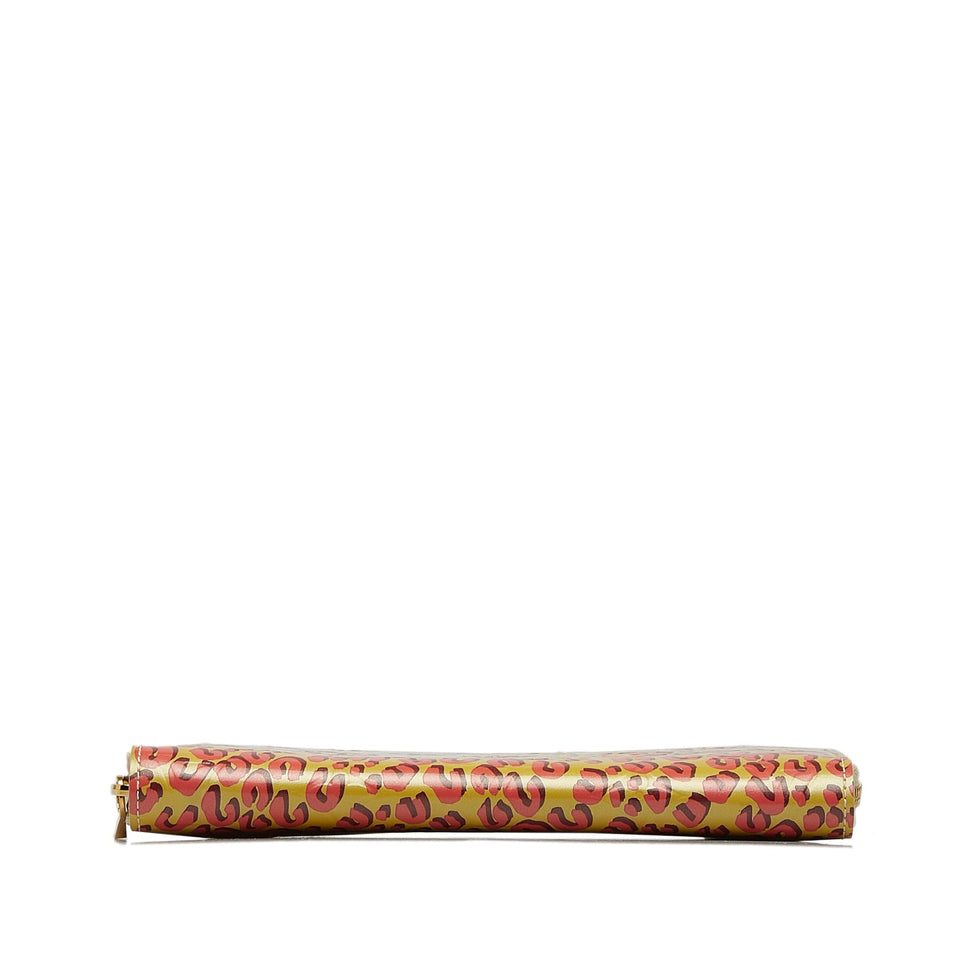 Yellow Louis Vuitton X Stephen Sprouse Vernis Leopard Zippy Long Wallets