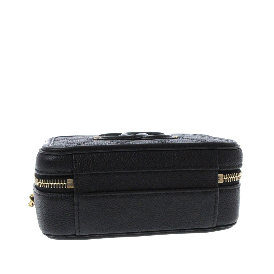 Chanel CC Filigree Vanity Case Black Caviar gold