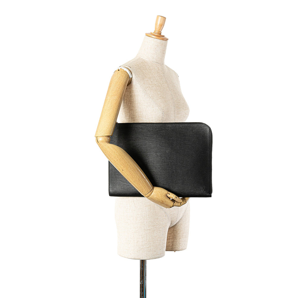 Black Louis Vuitton Epi Pochette Jour GM Clutch Bag