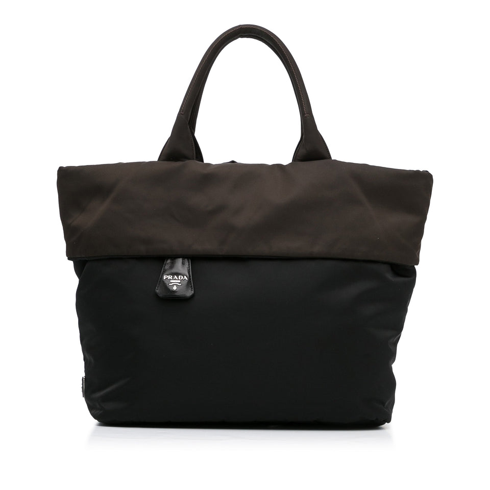 Black Prada Tessuto Reversible Tote