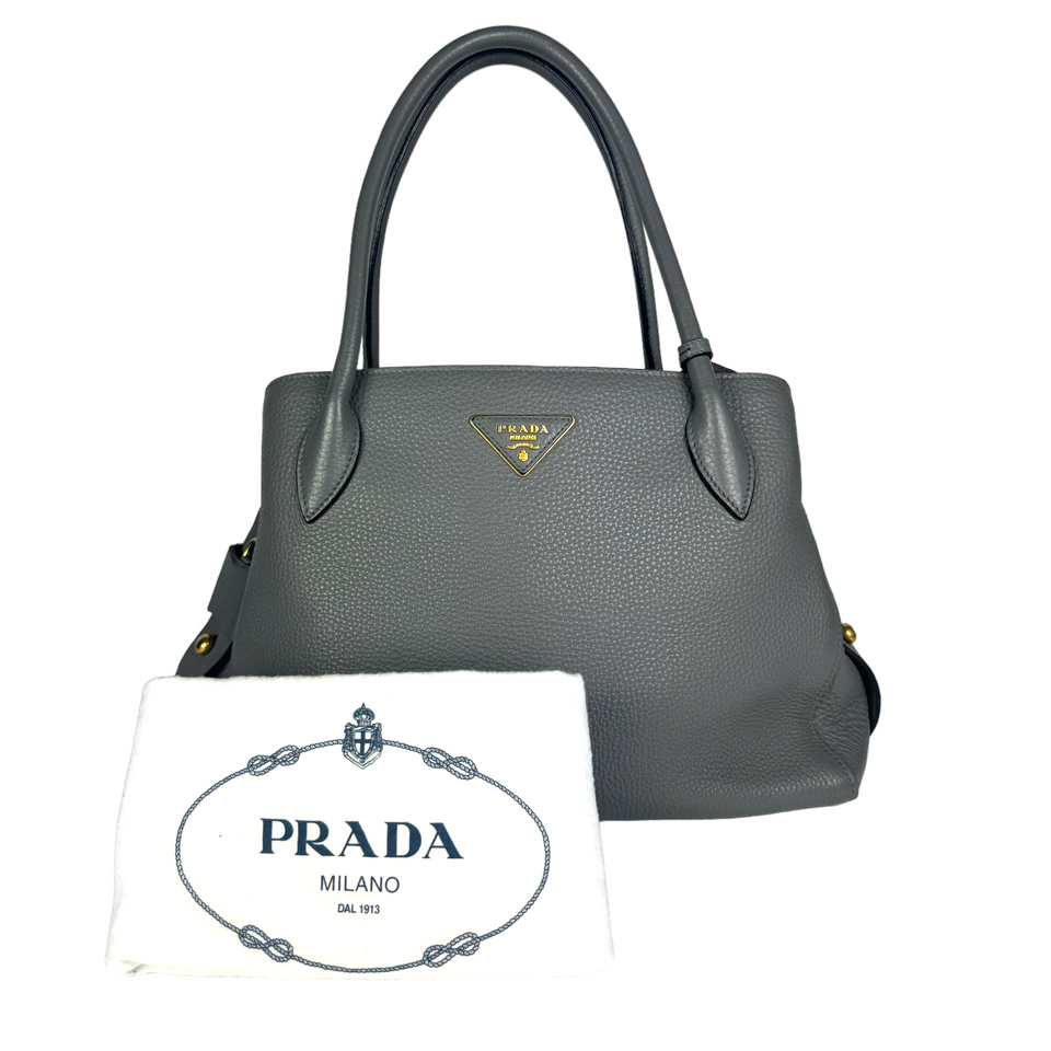 Prada Handbag Grey Vitello Daino