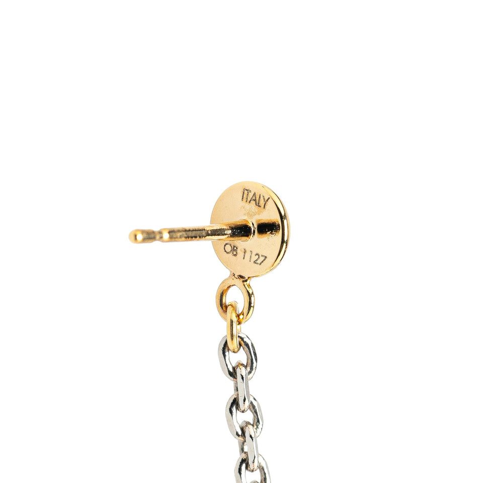 Gold Louis Vuitton Gold Plated Logomania Earrings