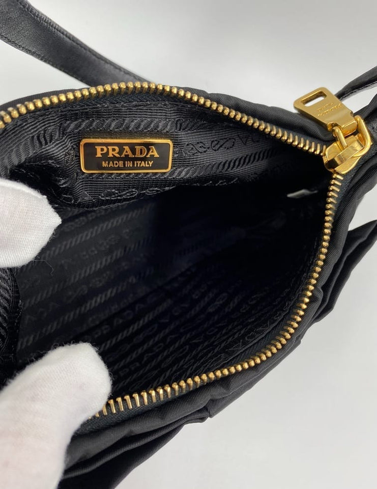 Prada Black Nylon Mini Bow Bag