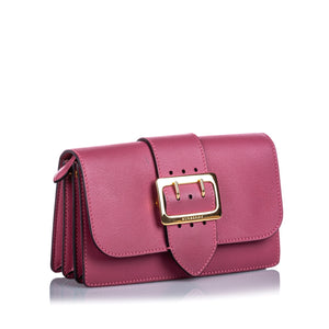 Burberry Pink Calf Leather Buckle Crossbody Bag ITALY
