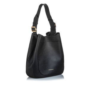 Burberry Black Calf Leather Hobo Bag United Kingdom