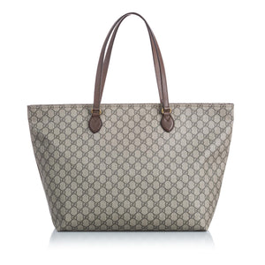 Gucci Brown GG Supreme Large Ophidia Soft Tote ITALY