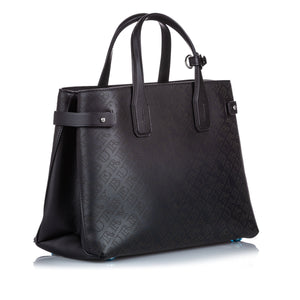 Burberry Black Others Leather Medium Perforated Banner Tote ITALY