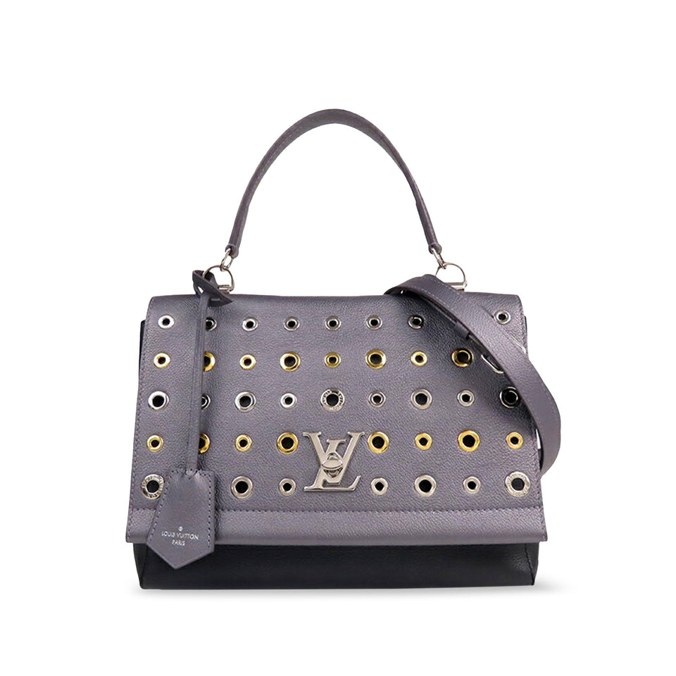 Gray Louis Vuitton Eyelet LockMe II Satchel