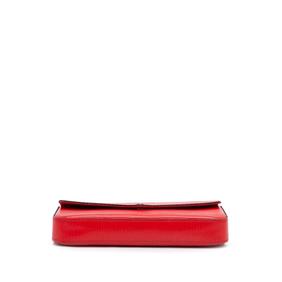 Red Louis Vuitton Epi Pochette Felicie Crossbody Bag