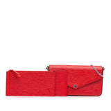Red Louis Vuitton Epi Pochette Felicie Crossbody Bag