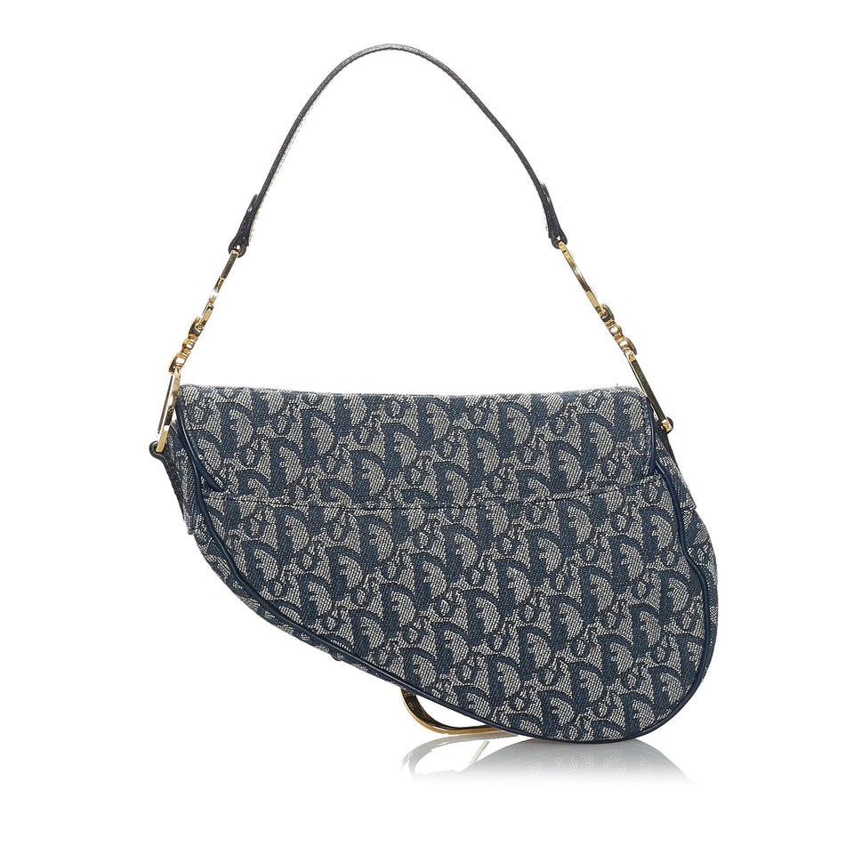 Dior Saddle Bag Blue Oblique Canvas