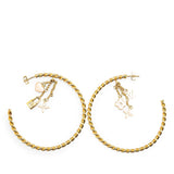Gold Louis Vuitton Gold Plated Sweet Monogram Creole Hoop Pierce Earrings