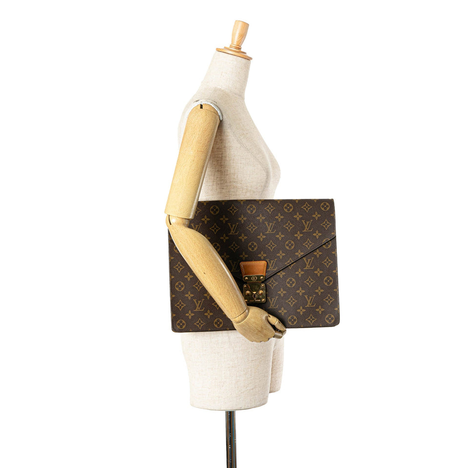 Brown Louis Vuitton Monogram Porte-Documents Senateur Business Bag