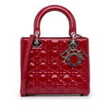 Dior Lady Dior Medium Red Patent Leather