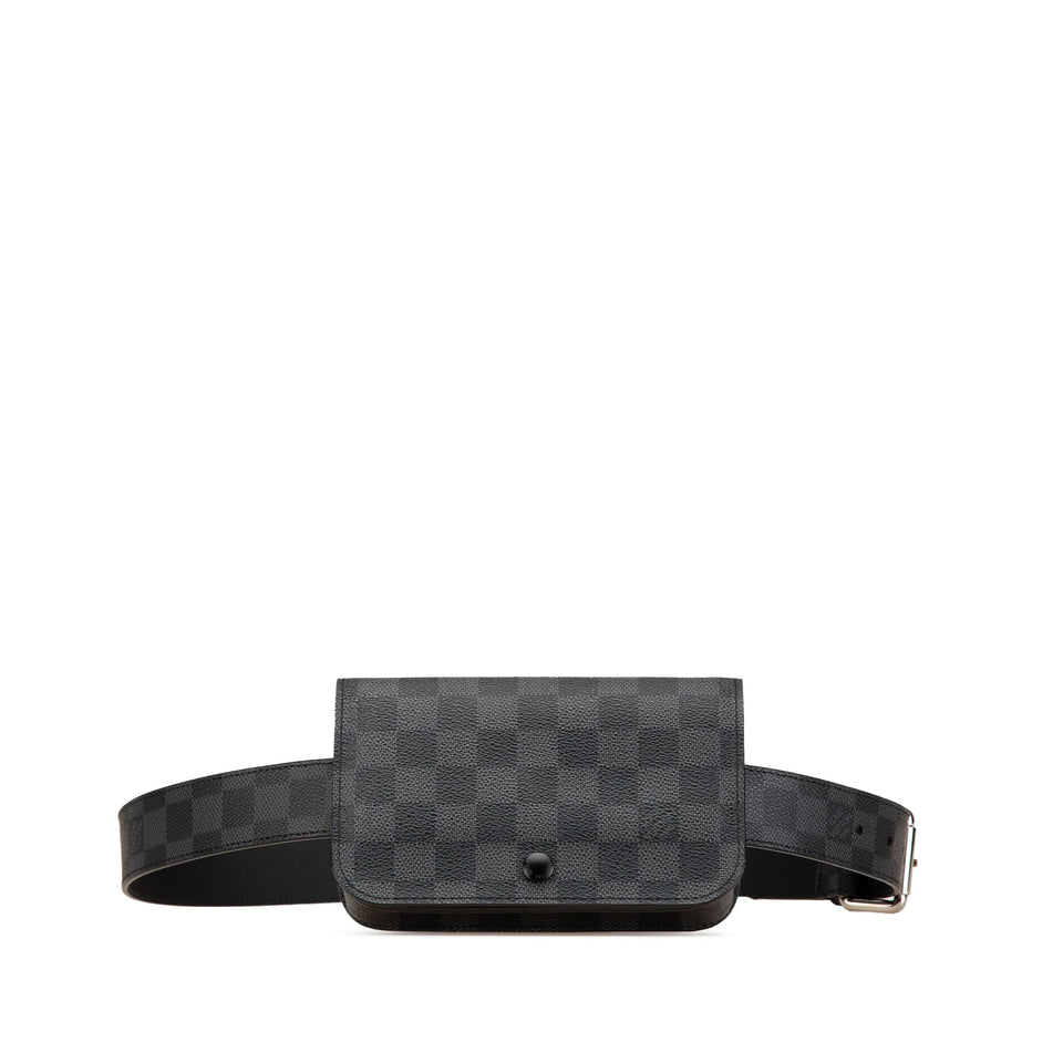 Black Louis Vuitton Damier Graphite Pochette Homme Ceinture Belt Bag