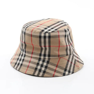 Burberry Neutral Patterned Check Bucket Hat