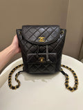Chanel Quilted Vintage Duma Cc Backpack Black Lambskin