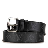 Black Louis Vuitton Monogram Eclipse Reversible Belt