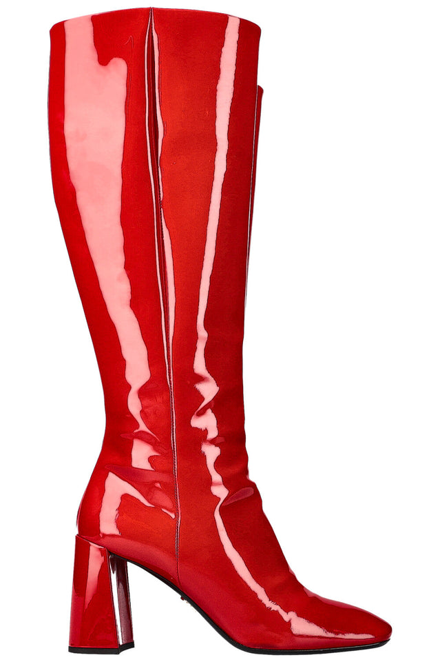 PRADA Boots Patent Red