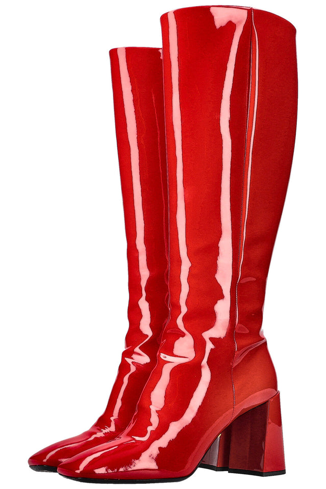 PRADA Boots Patent Red