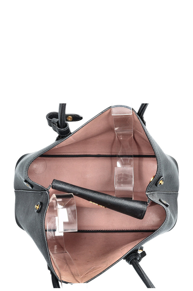 PRADA Medium Double Tote Bag Black