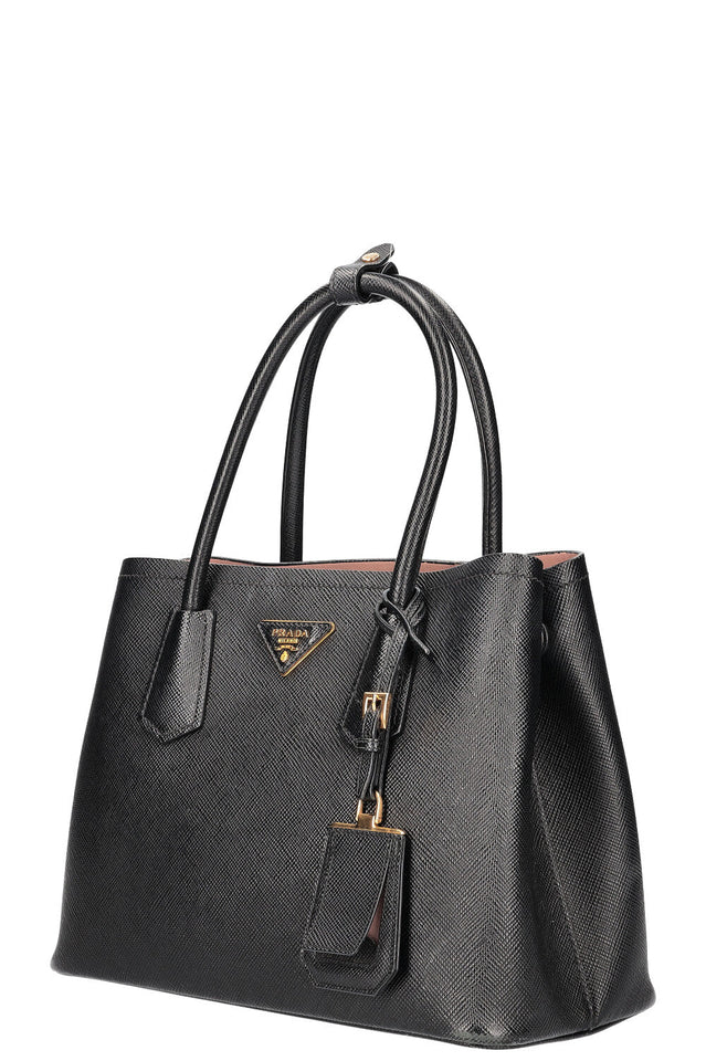 PRADA Medium Double Tote Bag Black