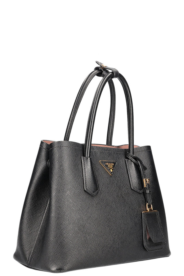 PRADA Medium Double Tote Bag Black