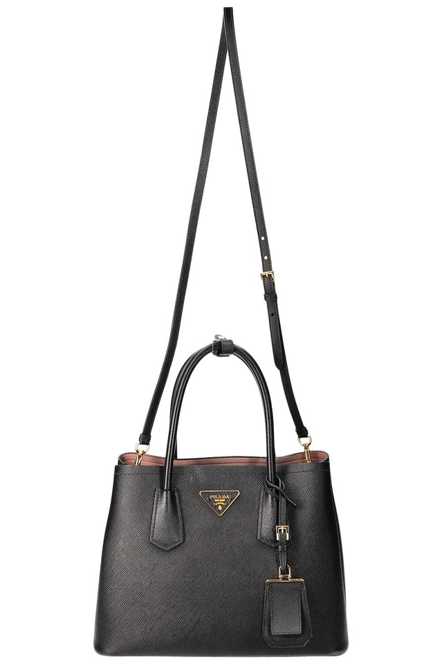 PRADA Medium Double Tote Bag Black