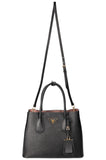 PRADA Medium Double Tote Bag Black