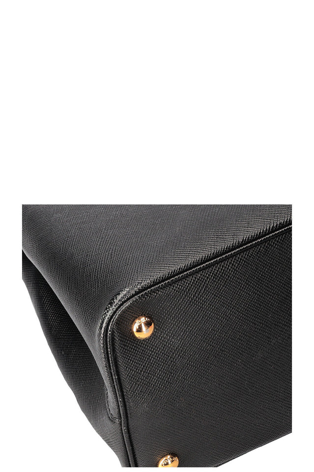 PRADA Medium Double Tote Bag Black