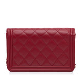 Chanel Boy Wallet on Chain Red Lambskin Gold