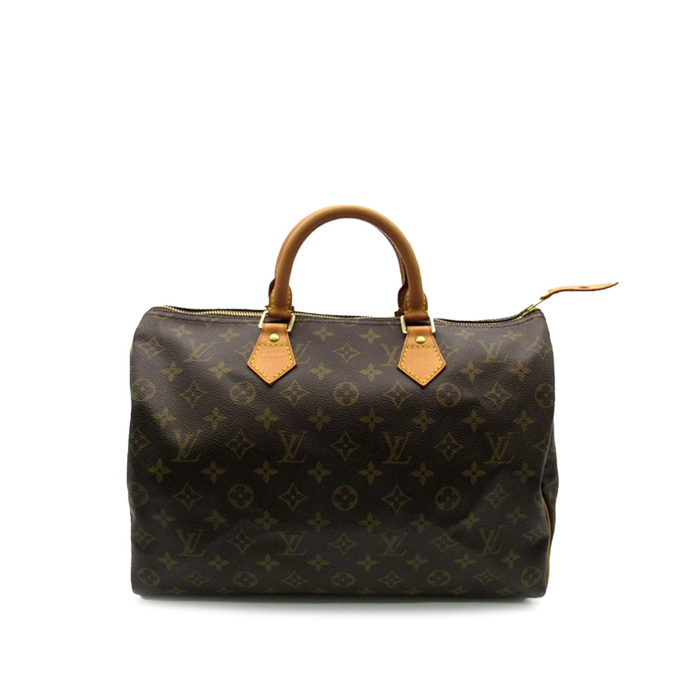 Brown Louis Vuitton Monogram Speedy 35 Boston Bag