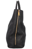PRADA Zip Bag Leather Black Gold