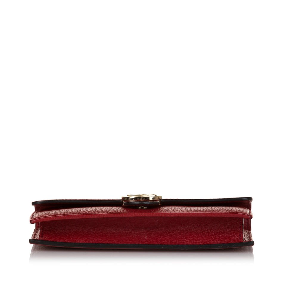 Gucci Interlocking G Wallet On Chain Red