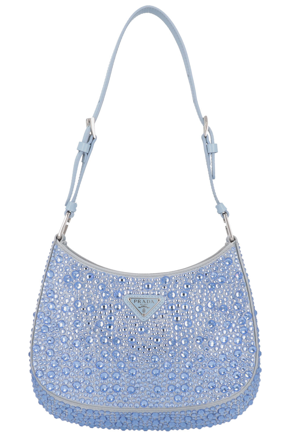 PRADA Cleo Bag Silk Crystals Blue