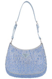 PRADA Cleo Bag Silk Crystals Blue
