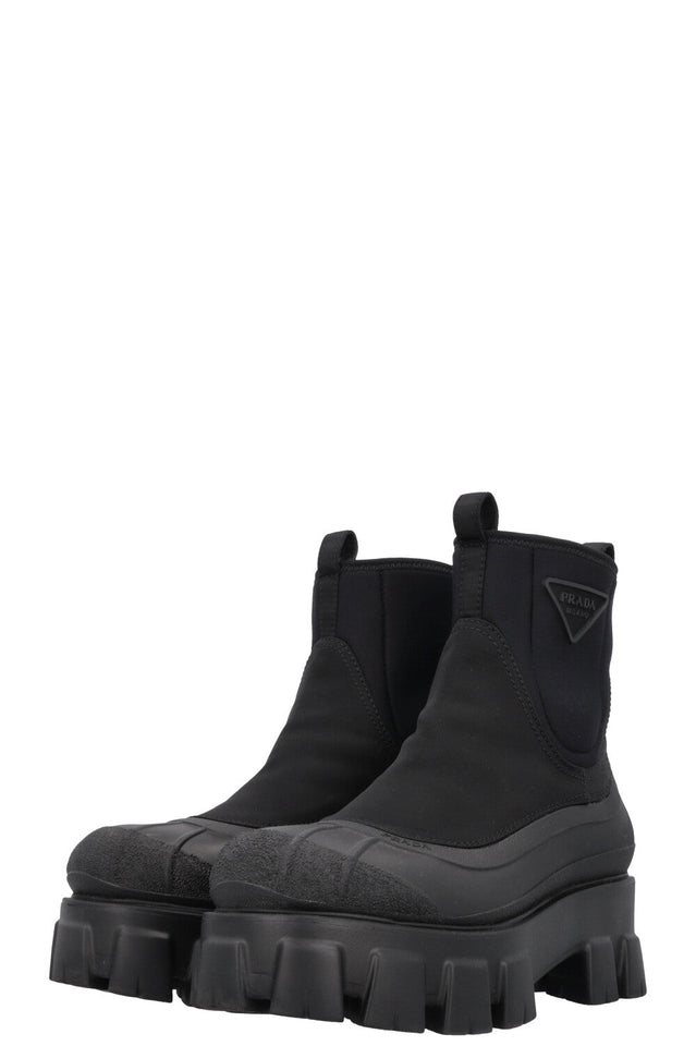 PRADA Re-Nylon Sock Ankle Boot Black
