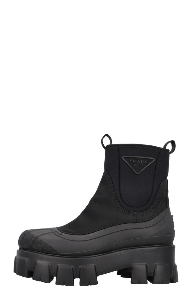 PRADA Re-Nylon Sock Ankle Boot Black