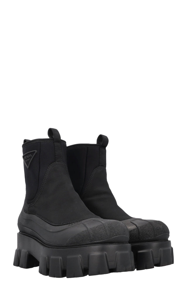 PRADA Re-Nylon Sock Ankle Boot Black