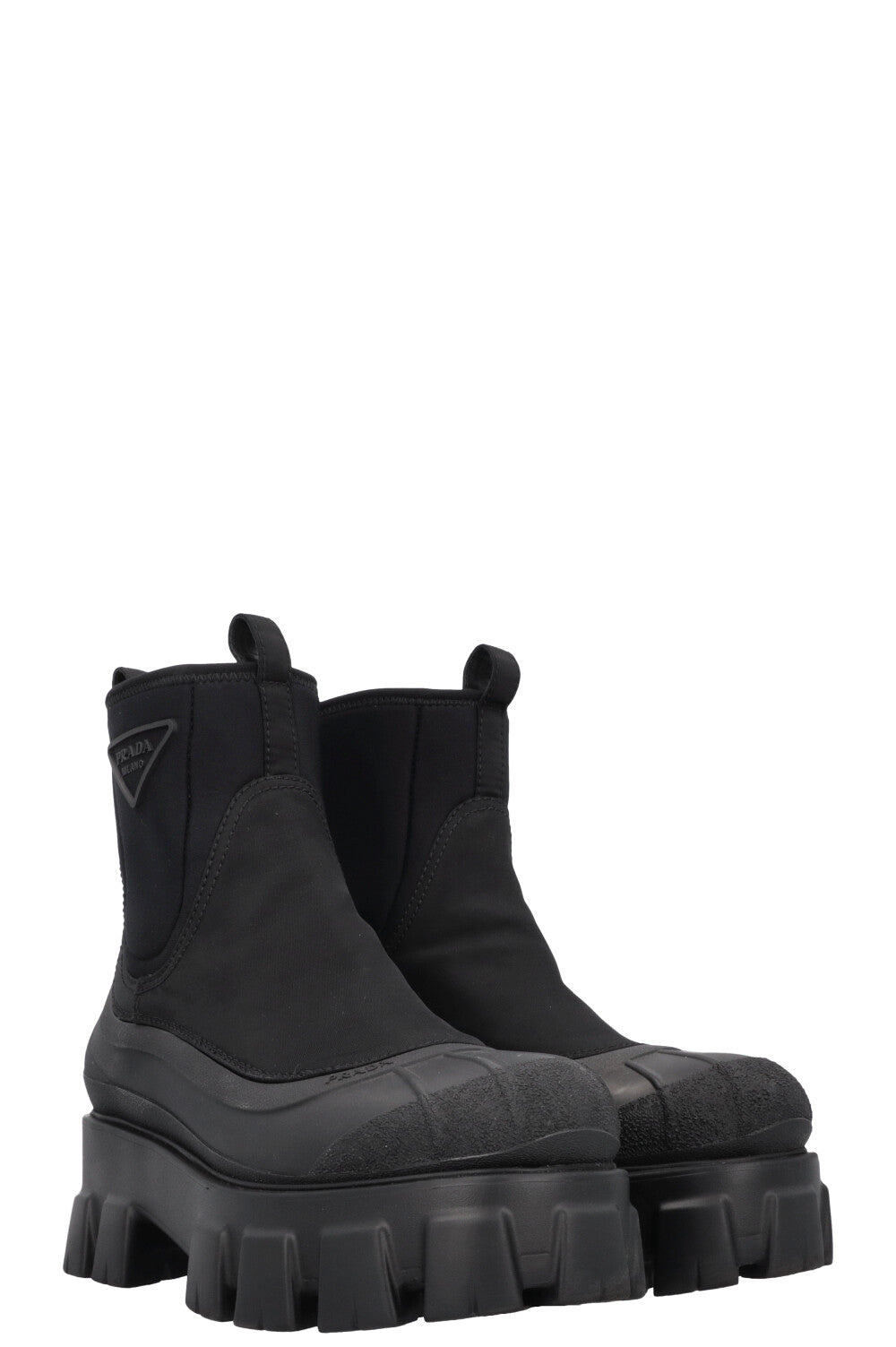 PRADA Re-Nylon Sock Ankle Boot Black