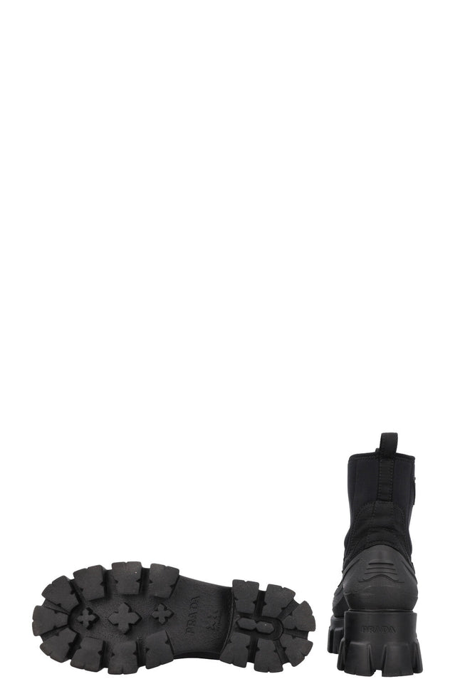 PRADA Re-Nylon Sock Ankle Boot Black