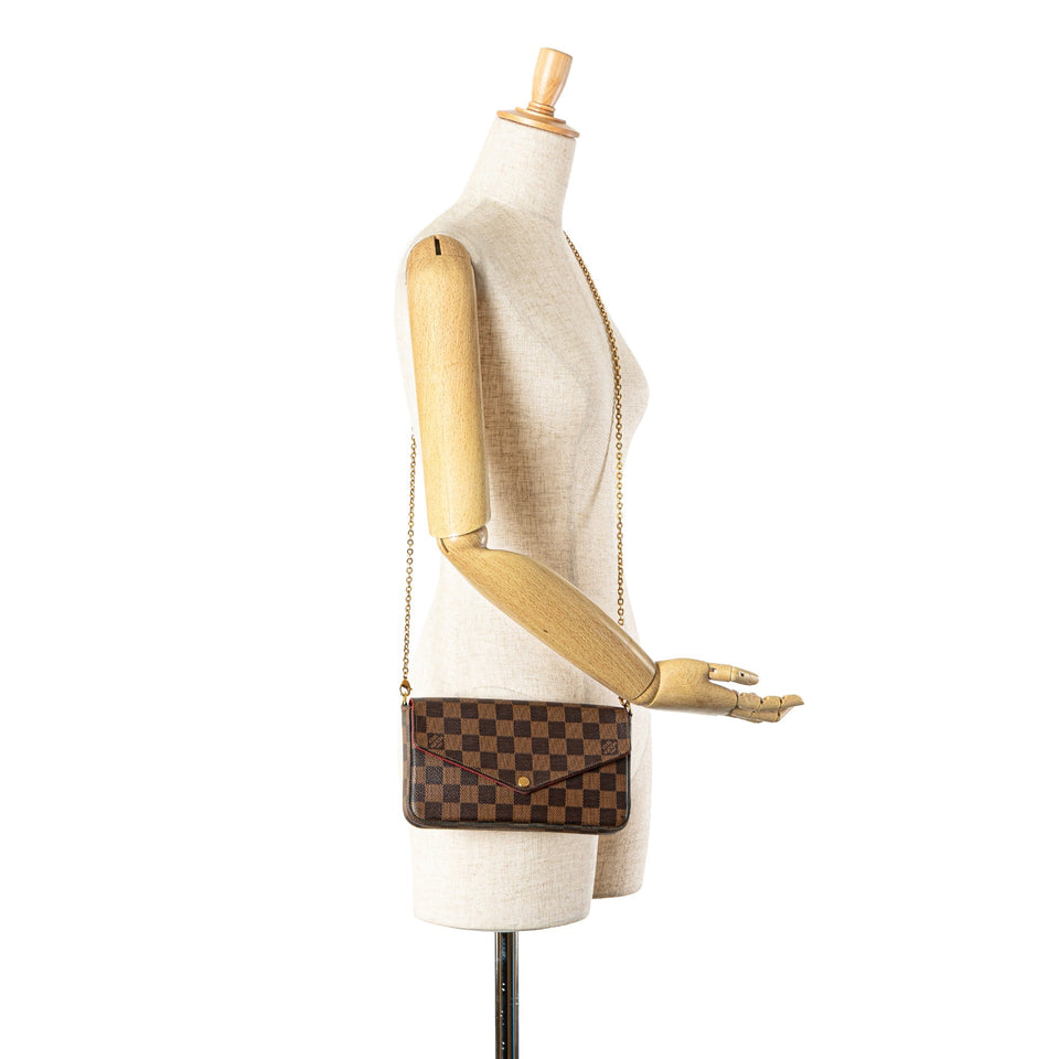 Brown Louis Vuitton Damier Ebene Pochette Felicie Crossbody Bag