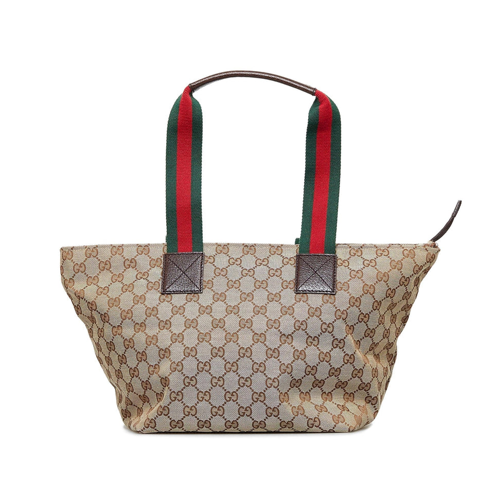 Gucci GG Canvas Web Tote (SHG-V3zgvm)