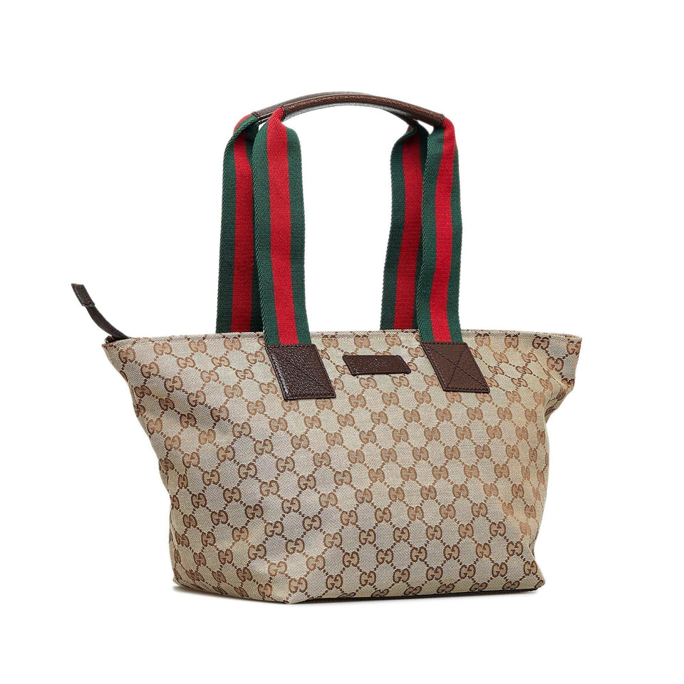 Gucci GG Canvas Web Tote (SHG-V3zgvm)