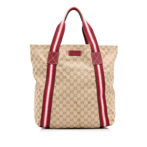 Gucci GG Canvas Web Tote (SHG-qjvPi7)