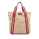 Gucci GG Canvas Web Tote (SHG-qjvPi7)