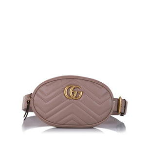 Gucci GG Marmont Matelasse Leather Belt Bag (SHG-pWmlJw)